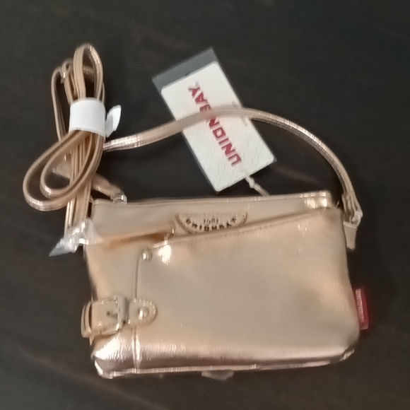 NWT UNIONBAY Organizer Crossbody Purse Rose Gold Vegan Leather - Picture 6 of 13